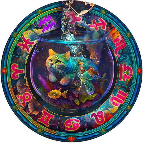Puzzle 2D in legno - Gatto d'Acquario