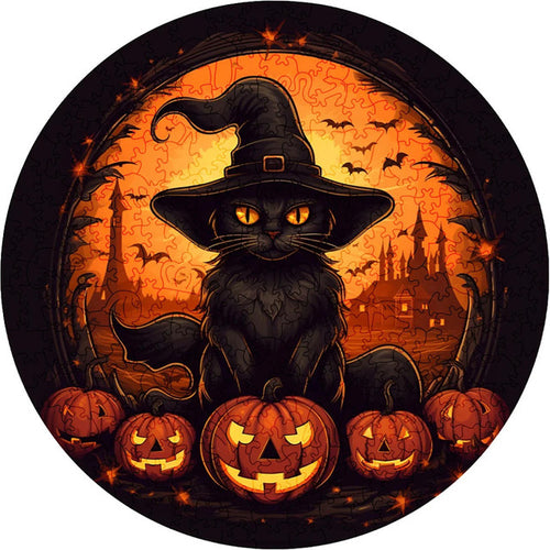 Puzzle 2D in legno - Gatto Stregone