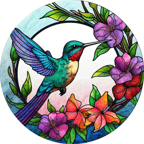Puzzle 2D in legno - Colibrì Primavera