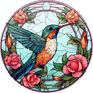 Puzzle 2D in legno - Colibrì Blu Verde