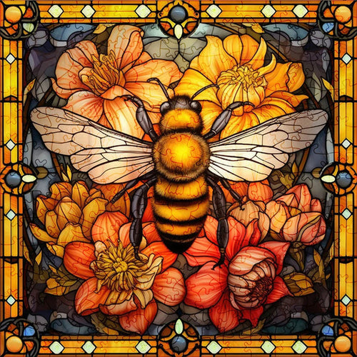 Puzzle 2D in legno - Ape sui Fiori