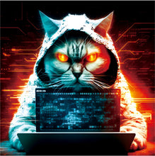 Carica l&#39;immagine nel visualizzatore di Gallery, Puzzle 2D in legno - Gatto Hacker