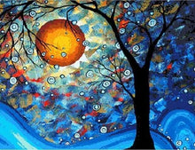 Carica l'immagine nel visualizzatore di Gallery, Dipingere con i numeri - Albero E Luna Piena