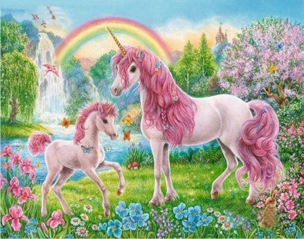 Zimrobin Dipingi Con I Numeri Per Bambini 5-7 Anni – Set Unicorno Arcobaleno Con Cornice, 3 Pennelli E Colori Acrilici (18x24 Cm)