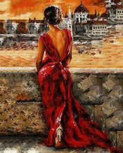 Carica l'immagine nel visualizzatore di Gallery, Dipingere con i numeri - Bella Donna In Abito Rosso