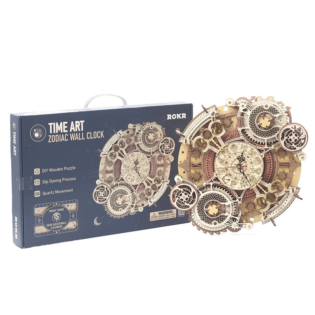 Cutywood Puzzle 3D In Legno Per Adulti - Orologio A Muro Funzionale Con Motivo Colibrì, 28,6x37,4 Cm