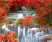 Carica l'immagine nel visualizzatore di Gallery, Dipingere con i numeri - Cascata in autunno