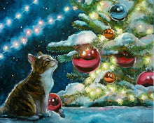 Carica l'immagine nel visualizzatore di Gallery, Dipingere con i numeri - Gatto E Palline Di Natale