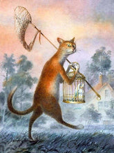 Carica l'immagine nel visualizzatore di Gallery, Dipingere con i numeri - Gatto E Uccello In Una Gabbia