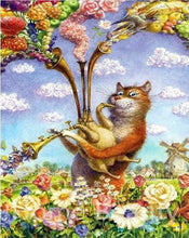 Carica l'immagine nel visualizzatore di Gallery, Dipingere con i numeri - Gatto Che Suona La Tromba
