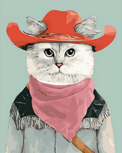 Carica l'immagine nel visualizzatore di Gallery, Dipingere con i numeri - Gatto Con Cappello Rosso