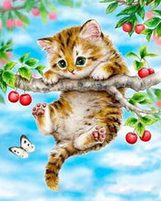 Carica l'immagine nel visualizzatore di Gallery, Dipingere con i numeri - Gatto Che Pende Dall'Albero