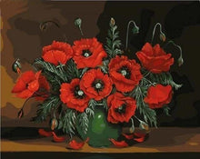 Carica l'immagine nel visualizzatore di Gallery, Dipingere con i numeri - Fiori Rosso Scuro