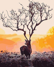 Carica l'immagine nel visualizzatore di Gallery, Dipingere con i numeri - Tramonto E Cervi