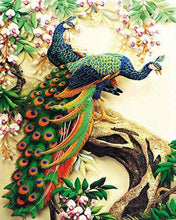 Carica l'immagine nel visualizzatore di Gallery, Dipingere con i numeri - Coppia Di Pavoni