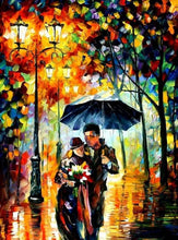 Carica l'immagine nel visualizzatore di Gallery, Dipingere con i numeri - Coppia Romantica Sotto La Pioggia