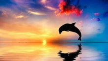 Carica l'immagine nel visualizzatore di Gallery, Dipingere con i numeri - Delfino Al Tramonto