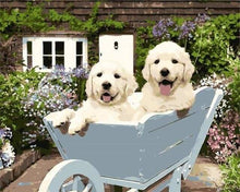 Carica l'immagine nel visualizzatore di Gallery, Dipingere con i numeri - Due Cuccioli In Una Carriola