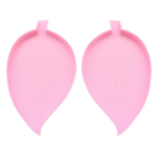 1 Paio di Vassoi Organizzativi Diamond Painting Design di Foglia Rosa Accessori