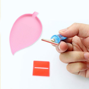 1 Paio di Vassoi per Diamond Painting a forma di Foglia Rosa