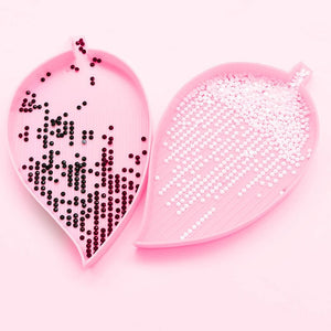 1 Paio di Vassoi per Diamond Painting a forma di Foglia Rosa