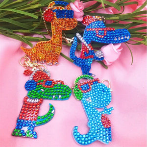 Ciondolo Diamond Painting Dinosauri Cool Set di 4 pezzi