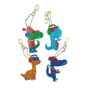 Ciondolo Diamond Painting Dinosauri Cool Set di 4 pezzi
