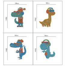 Carica l&#39;immagine nel visualizzatore di Gallery, Ciondolo Diamond Painting Dinosauri Cool Set di 4 pezzi