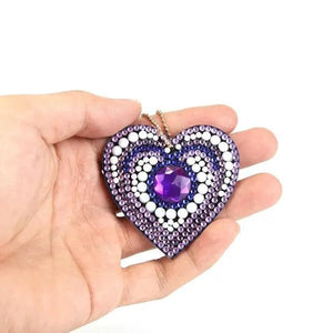 Ciondolo a Forma di Cuore Diamond Painting Set di 5 pezzi
