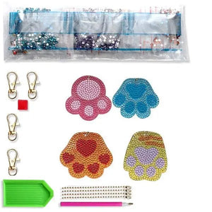 Ciondolo Diamond Painting Zampe di Cane Set di 4 pezzi