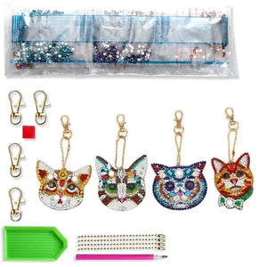 Ciondolo Diamond Painting Gatti Set di 4 pezzi