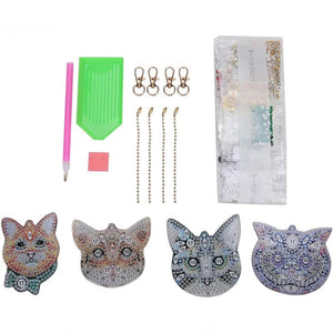 Ciondolo Diamond Painting Gatti Set di 4 pezzi