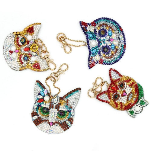 Ciondolo Diamond Painting Gatti Set di 4 pezzi