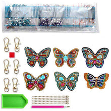 Carica l'immagine nel visualizzatore di Gallery, Set di ciondoli a farfalla Diamond Painting da 6 pezzi