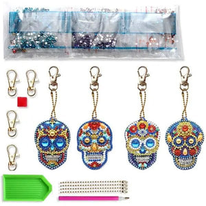Ciondolo Teschio Diamond Painting Set di 4 pezzi