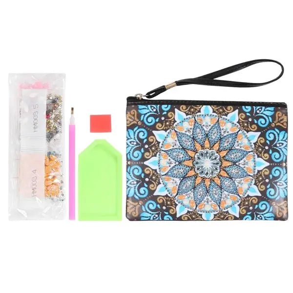 Borsa da Polso Diamond Painting con Mandala Blu