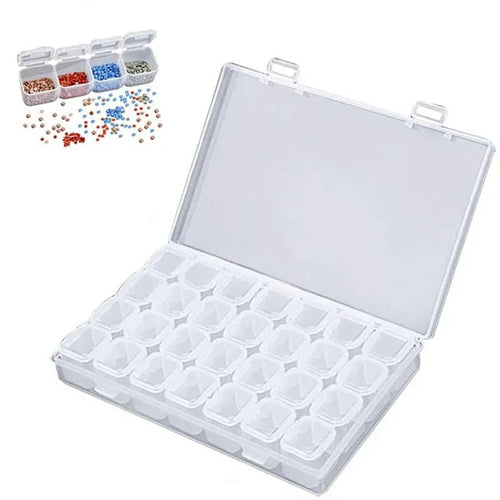 Scatola di Stoccaggio L Diamond Painting con 28 Scomparti Accessori