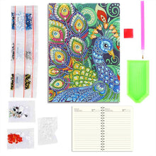 Carica l'immagine nel visualizzatore di Gallery, Quaderno Diamond Painting Pavone