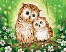 Carica l'immagine nel visualizzatore di Gallery, Dipingere con i numeri - Famiglia Di Gufi