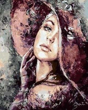 Carica l'immagine nel visualizzatore di Gallery, Dipingere con i numeri - Donna Con Cappello Rosso Vintage