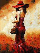 Carica l'immagine nel visualizzatore di Gallery, Dipingere con i numeri - Donna Con Cappello Rosso