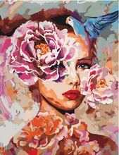 Carica l'immagine nel visualizzatore di Gallery, Dipingere con i numeri - Donna Con Rose