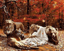 Carica l'immagine nel visualizzatore di Gallery, Dipingere con i numeri - Donne E Animali Feroci
