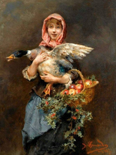 Carica l'immagine nel visualizzatore di Gallery, Dipingere con i numeri - Donna E Anatra