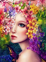 Carica l'immagine nel visualizzatore di Gallery, Dipingere con i numeri - Donna Con Fiori