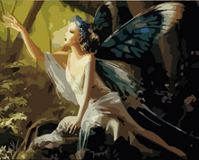 Carica l'immagine nel visualizzatore di Gallery, Dipingere con i numeri - Donna Con Ali Di Farfalla