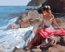 Carica l'immagine nel visualizzatore di Gallery, Dipingere con i numeri - Donna In Riva Al Mare