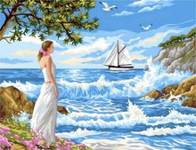 Carica l'immagine nel visualizzatore di Gallery, Dipingere con i numeri - Ragazza E Onde