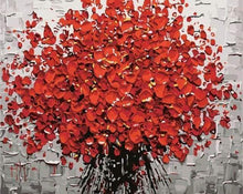Carica l'immagine nel visualizzatore di Gallery, Dipingere con i numeri - Fiori Rossi Astratti