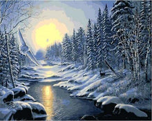 Carica l'immagine nel visualizzatore di Gallery, Dipingere con i numeri - Bosco Innevato